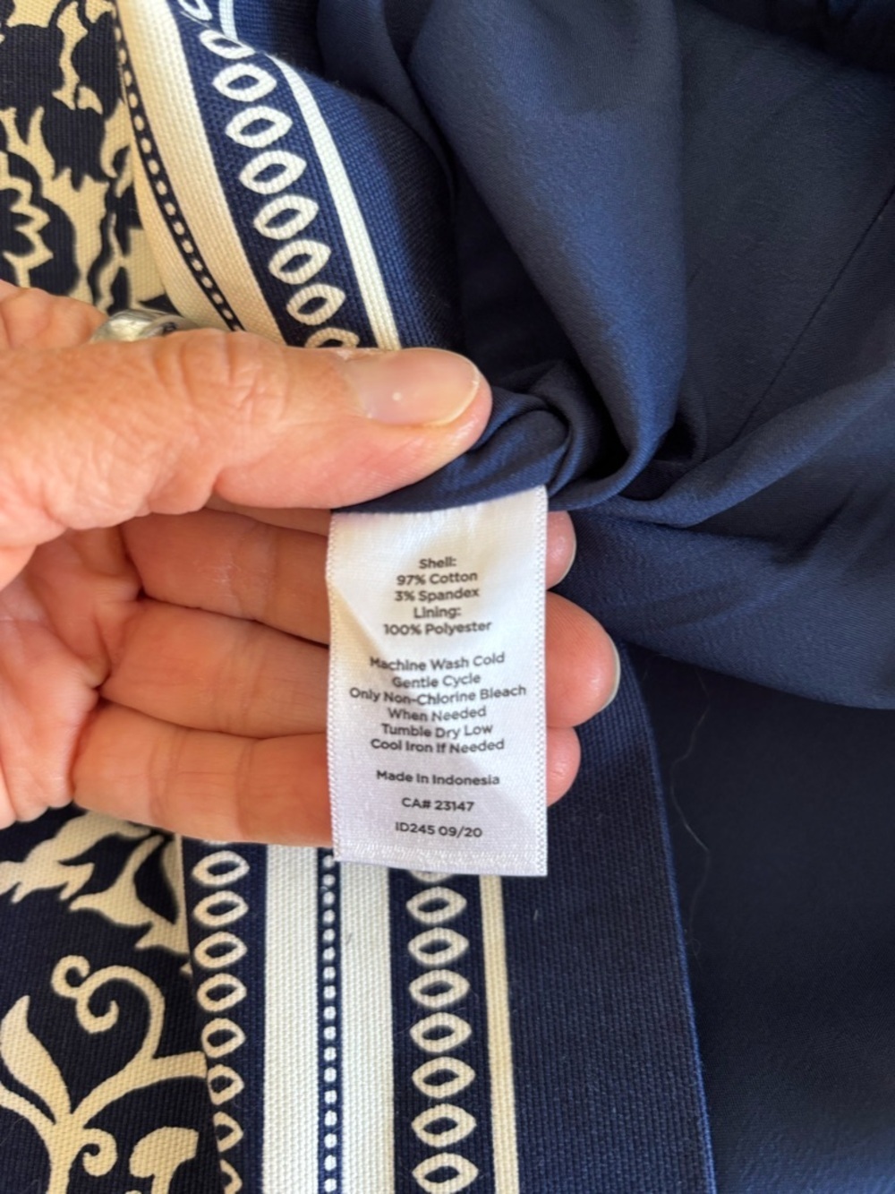 Talbots Navy & White Paisley Medallion A-Line Mini Skirt Feminine Size 12 - Picture 5 of 6
